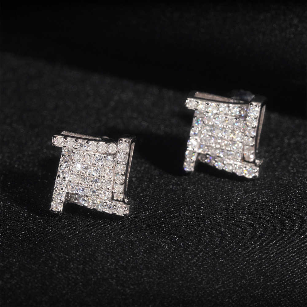 New 925 sterling silver vvs moissani hip-hop personality earrings pass GRA test