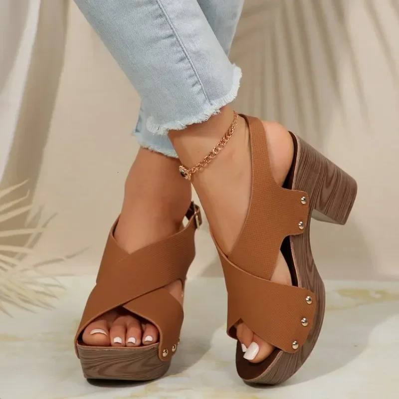 Women Sandals High Heels Summer Platform Shoes Chaussure Femme Outdoor Sandale Slippers Footwear Sandalias De Mujer Beach Slides 250220