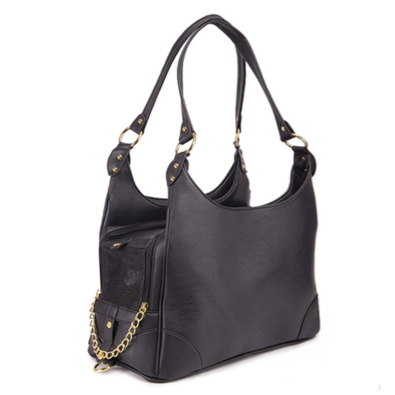 Pet Carrier, Puppy Small Dog Carrier, Cat Carrier, Waterpro Soft Edge Softness PU Leatherr Carrier Handbag with Breathable Mesh for Outdoor Travel Wal