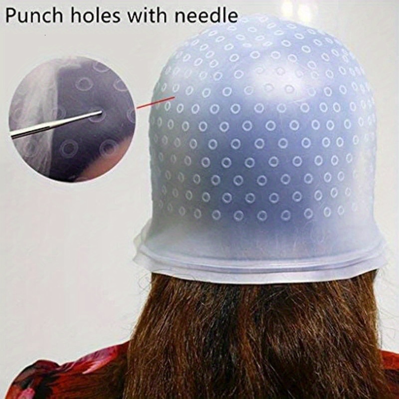 1pcs Silicone Hair Coloring Cap Hook Needle Pink Professional Dyeing Tool Highlight Dyeing Frosting Dyeing Hats Barber Hair