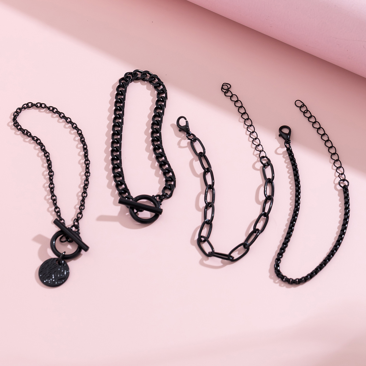 fashion Jewelry Sweet Cool Black Halloween Coin Pendant Set Personalized Cross designer Bracelet