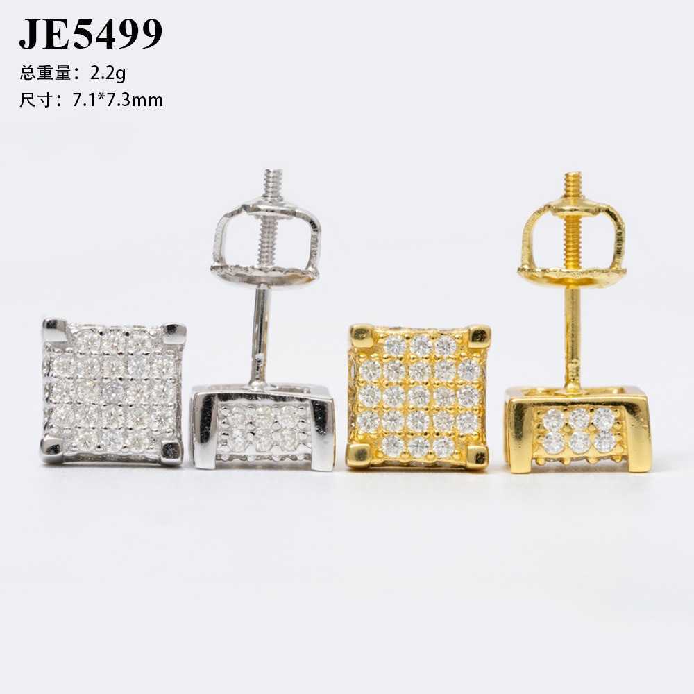 Princess Fang fashion earrings hot selling new 925 silver vvs vs moissanite simple earrings mens and womens jewelry