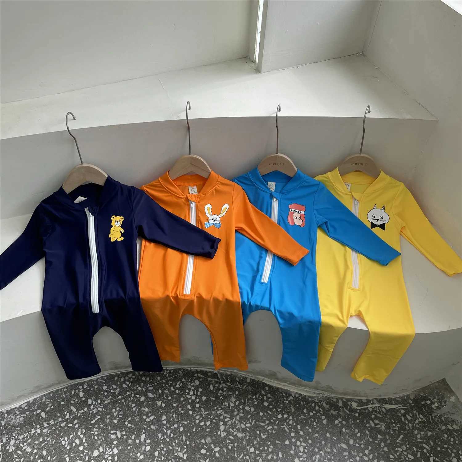 2025 Summer Children Girl Swimsuit One Piece Long Sleeve Quick Drying Kid Girl Diving Suit Stretch Toddler Girl Swimwear Z250214