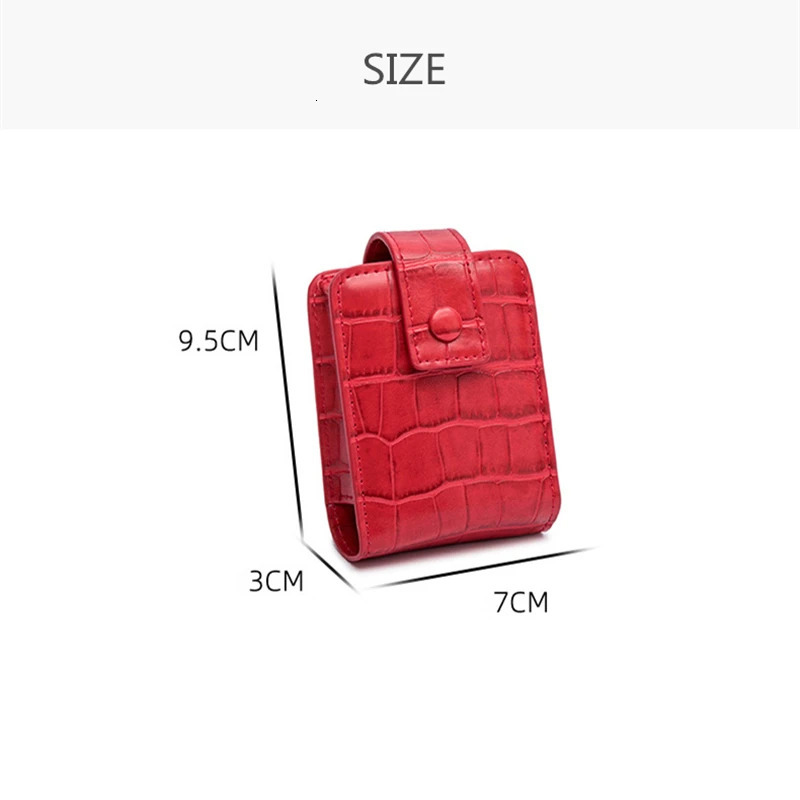 Lipstick Cosmetic Bag with Mirror Women Travel Makeup Bag Pattern Pu Mini Toiletry Organizer Pouch Storage Neceser 250207