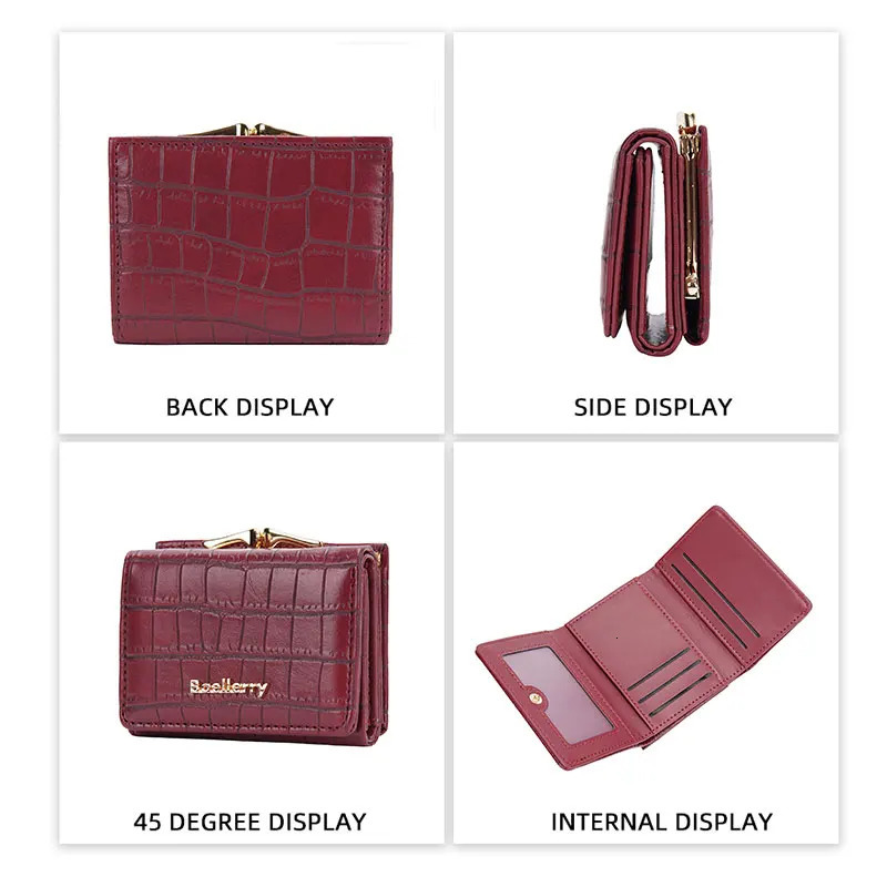 Baellerry Short Women Wallet Coin Pocket Pattern Female Purse Po Holder Wallet For Girls Hasp Card Holder 250118