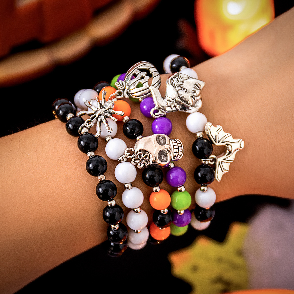 fashion Halloween Ghost Face Beaded Set Party Skull Witch New Bracelet Jewelry