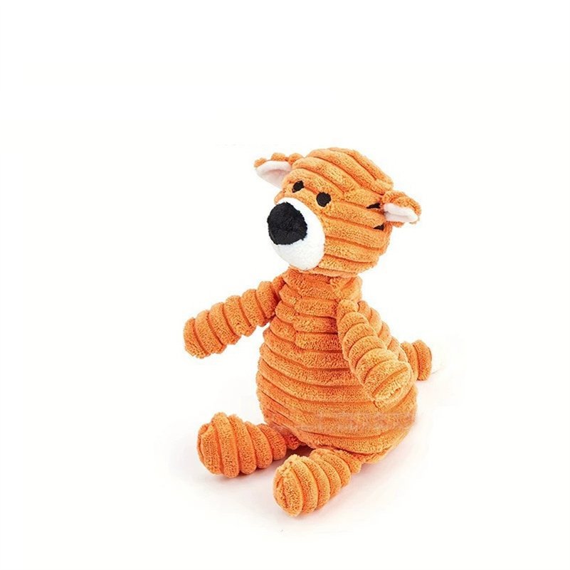 Plush Dog Toy Animals Shape Bite Resistant Squeaky Toys Corduroy Dog Toys for Small Large Dogs Puppy Pets Training Accessories