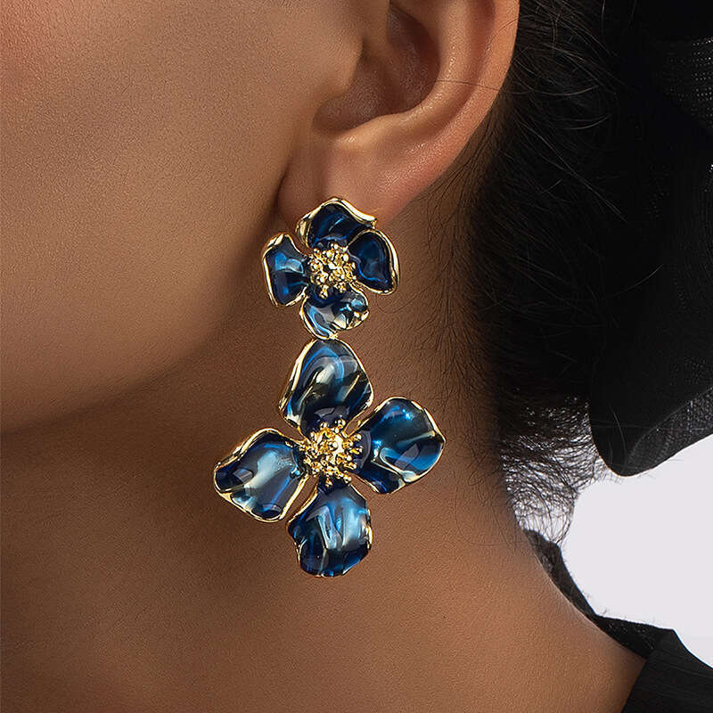 Fashionable temperament enamel drop glaze double wer earrings, and earrings for women
