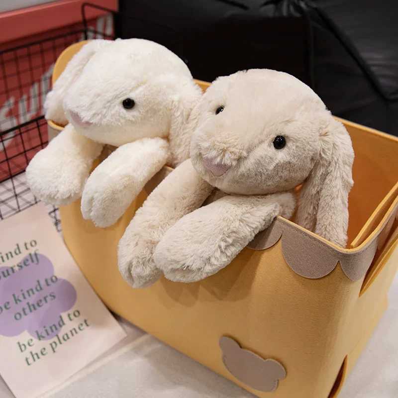20-45cm Kawaii Long Ears Rabbit Plush Doll Appease Pillow Gray White Brown Healing Rabbit Plushies Toy For Girls Birthday GiftT250214