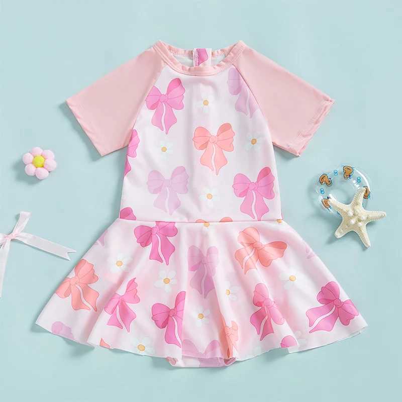 Children s Swimsuit with Ruffle Sleeves and Cute Animal Print Summer Beachwear for Girls Toddler Swimwear Dress Z250214