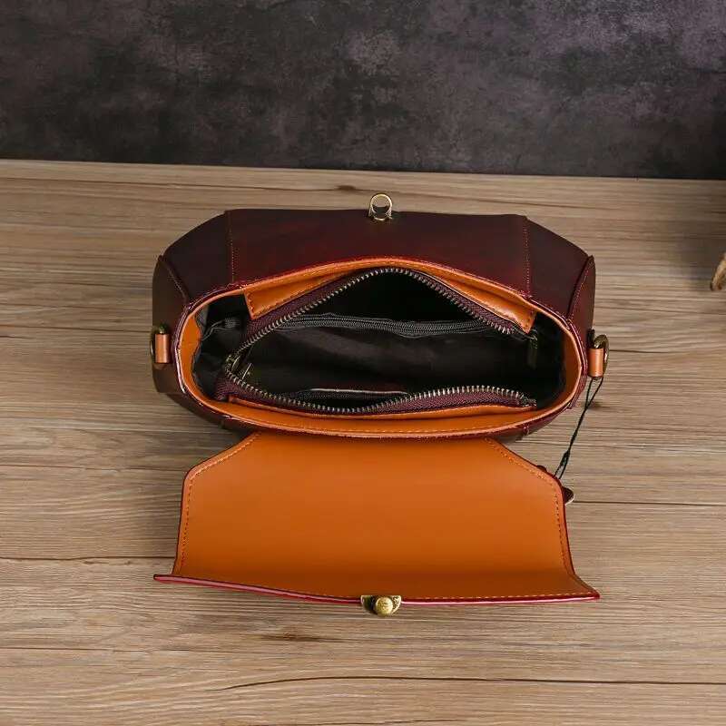 New Vintage Small Cowhide Handbag Women's Styg Bag Mother Bale Vegetable Tanned Leather Package