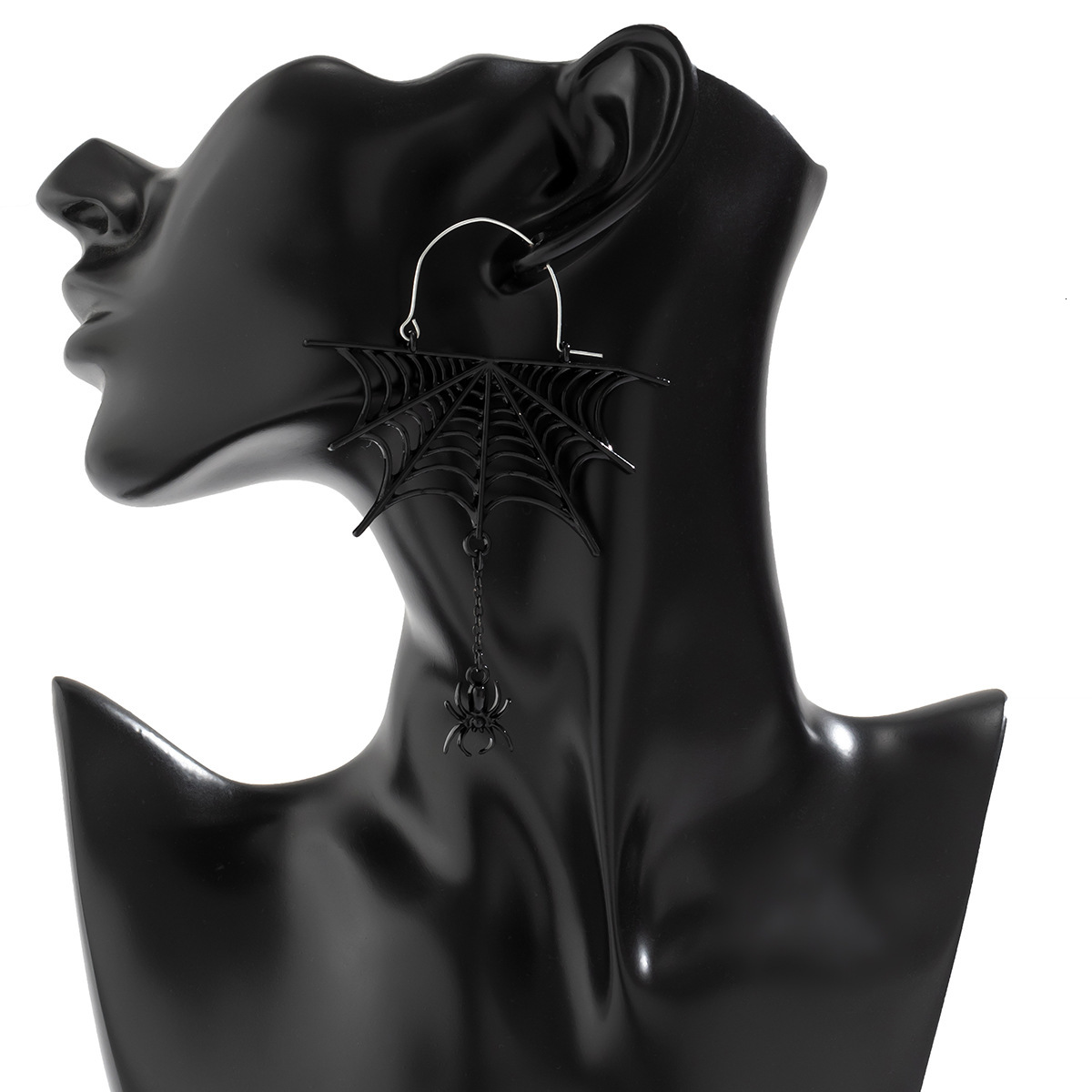 fashion Jewelry Dark Wind Web Hollow Tassel Halloween Spider Punk Gothic Woman Earrings