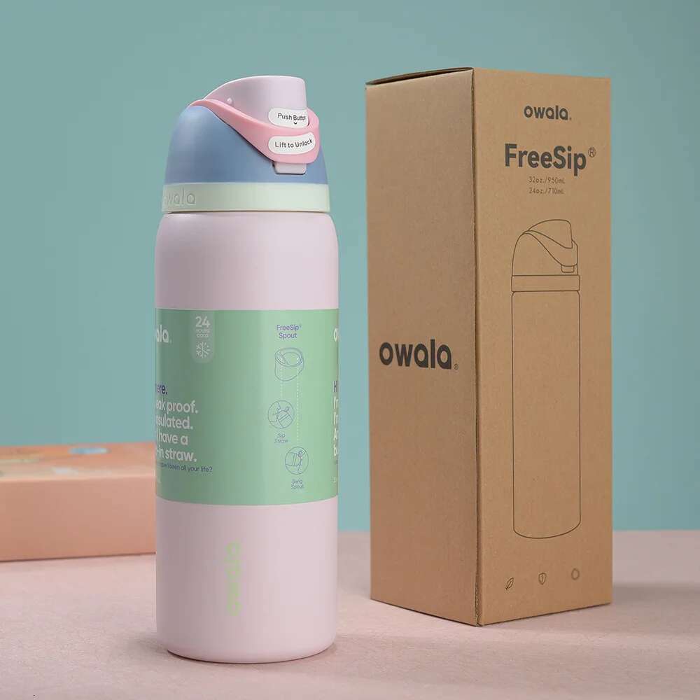 OWALA Vacuum Insulated Tumblers Stainless Steel Sports Water Bottle 24/32 Oz For Outdoor Kids Portable Cups New Arrival