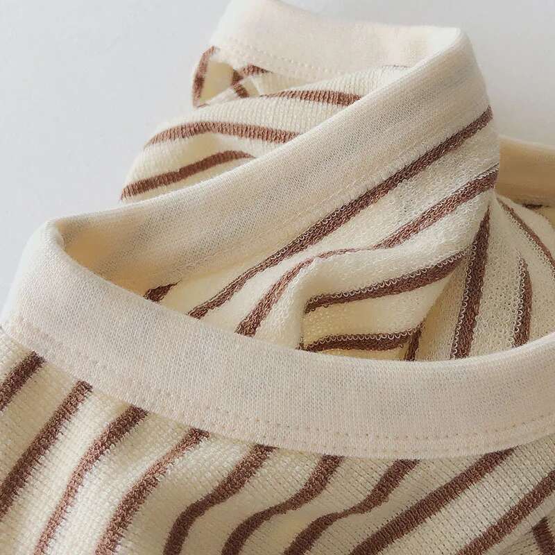 Love Embroidery Striped Sweatshirt Women Autumn Loose Fit Slimming Round Neck Long Sleeved Tops