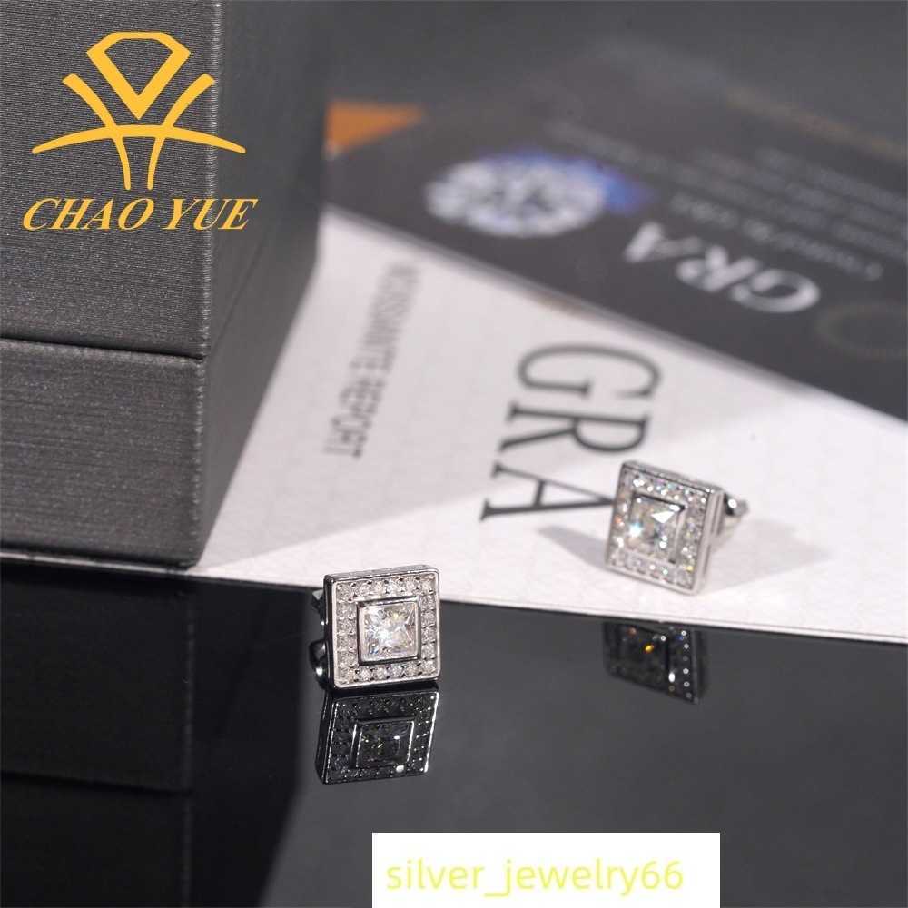 Princess Fang Fashion Earrings Newly Released 925 Silver Moissanite Hip Hop Trendy Earrings for Men and Women