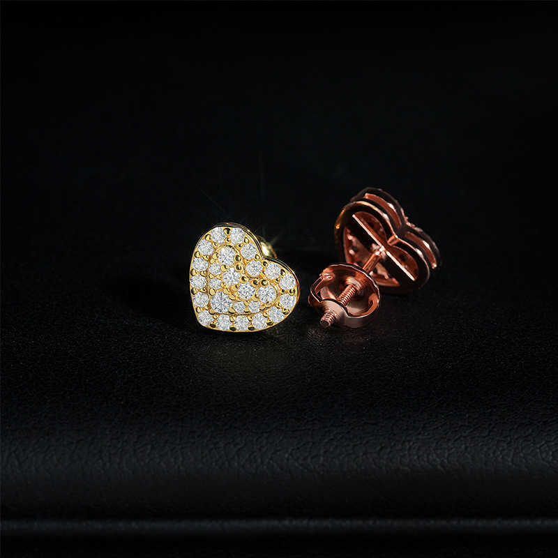 Wuzhou Mosangshi Earnail s925 Silver Personalized Heart shaped Earnail Hip Hop Earaccessory