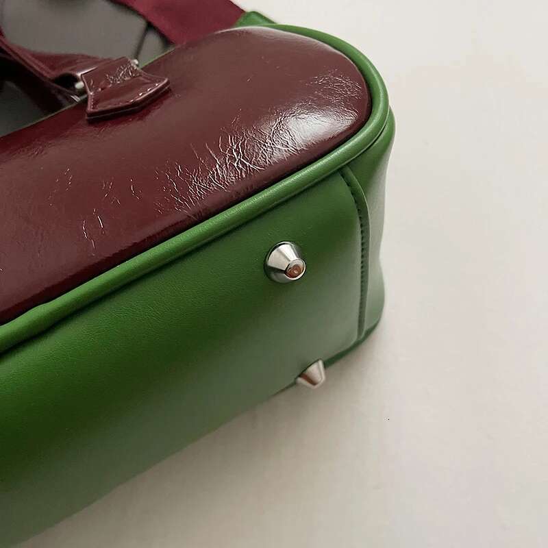 Patchwork Women Top-Handle Bags Soft PU Leather Commute Shoulder Crossbody Bag 2024 Winter Latest Trendy Fashion Handbags