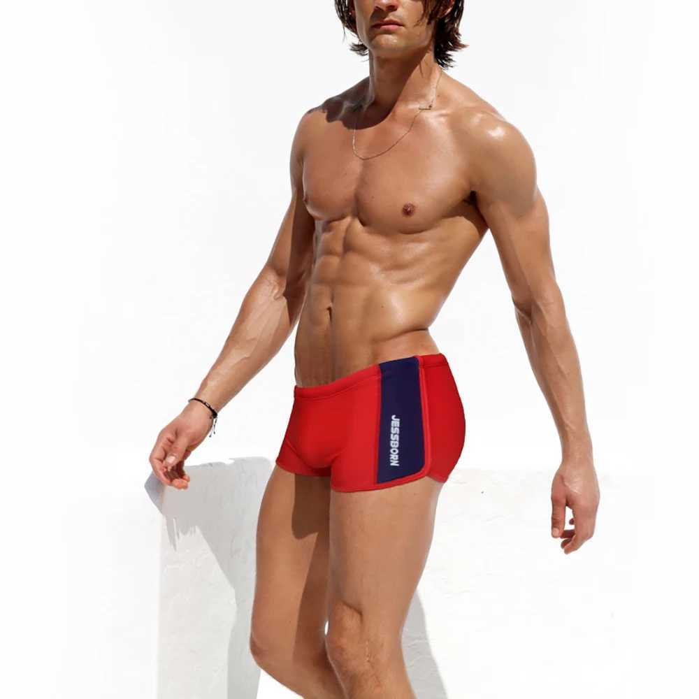 Sexy Mens Side Split Swimming Trunks Summer Nylon Quick Dry Bathing Suit Fashion Male Sport Beach Running Surfing Board Shorts W250214