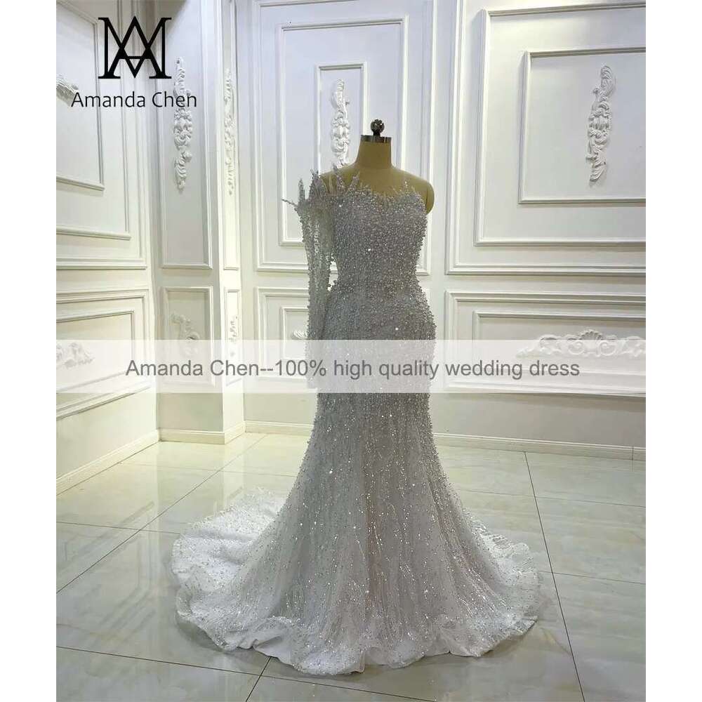 Bridal Dress 2 in 1 with One Shoulder and Lace