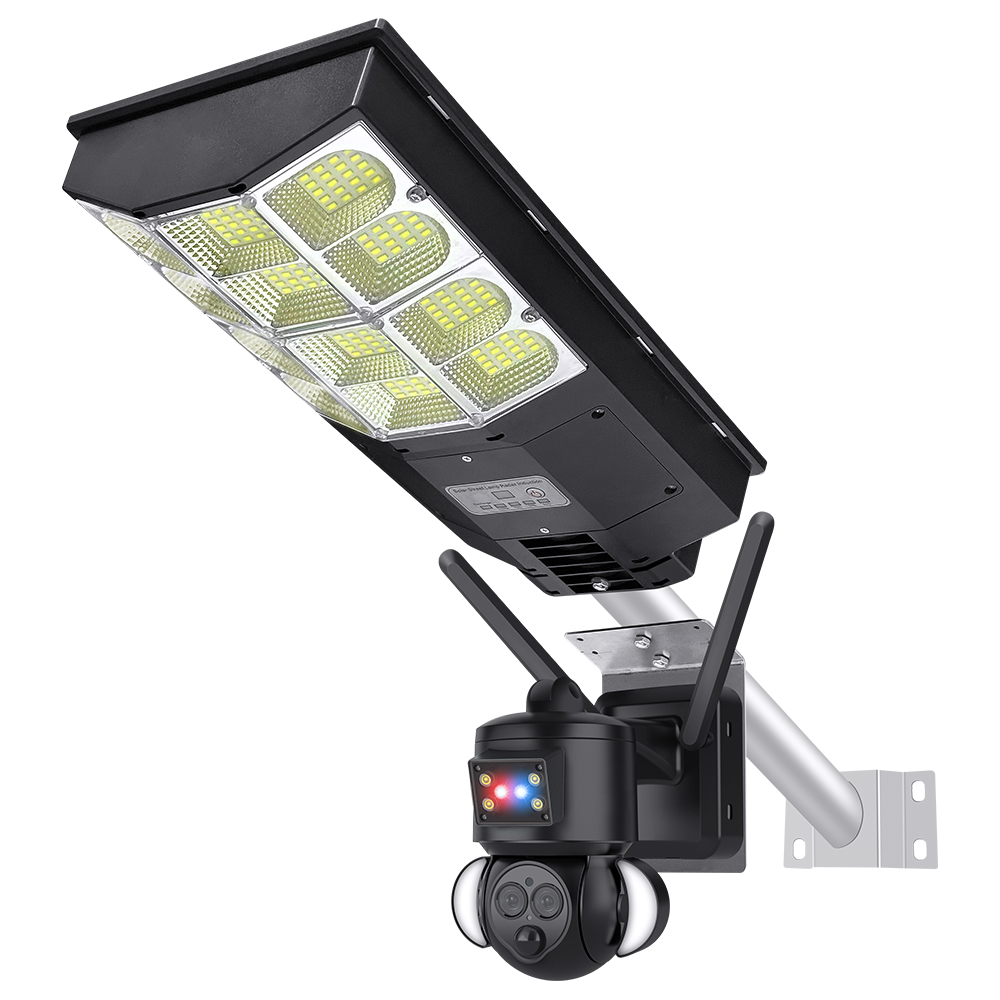 3K 6MP Solar Battery Street Light Camera 4G SIM Outdoor 360° WIFI Solar Security Camera PIR Monitor Night Vision CCTV