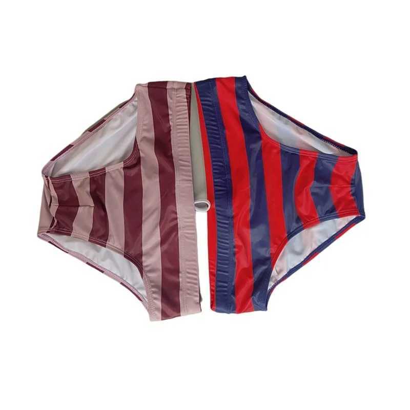 Striped Beach Shorts for Men Swimming Trunks Low Waisted Swimwear Boxer Briefs Sexy Bikini Bathing Suit Underwear Boardshorts W250214