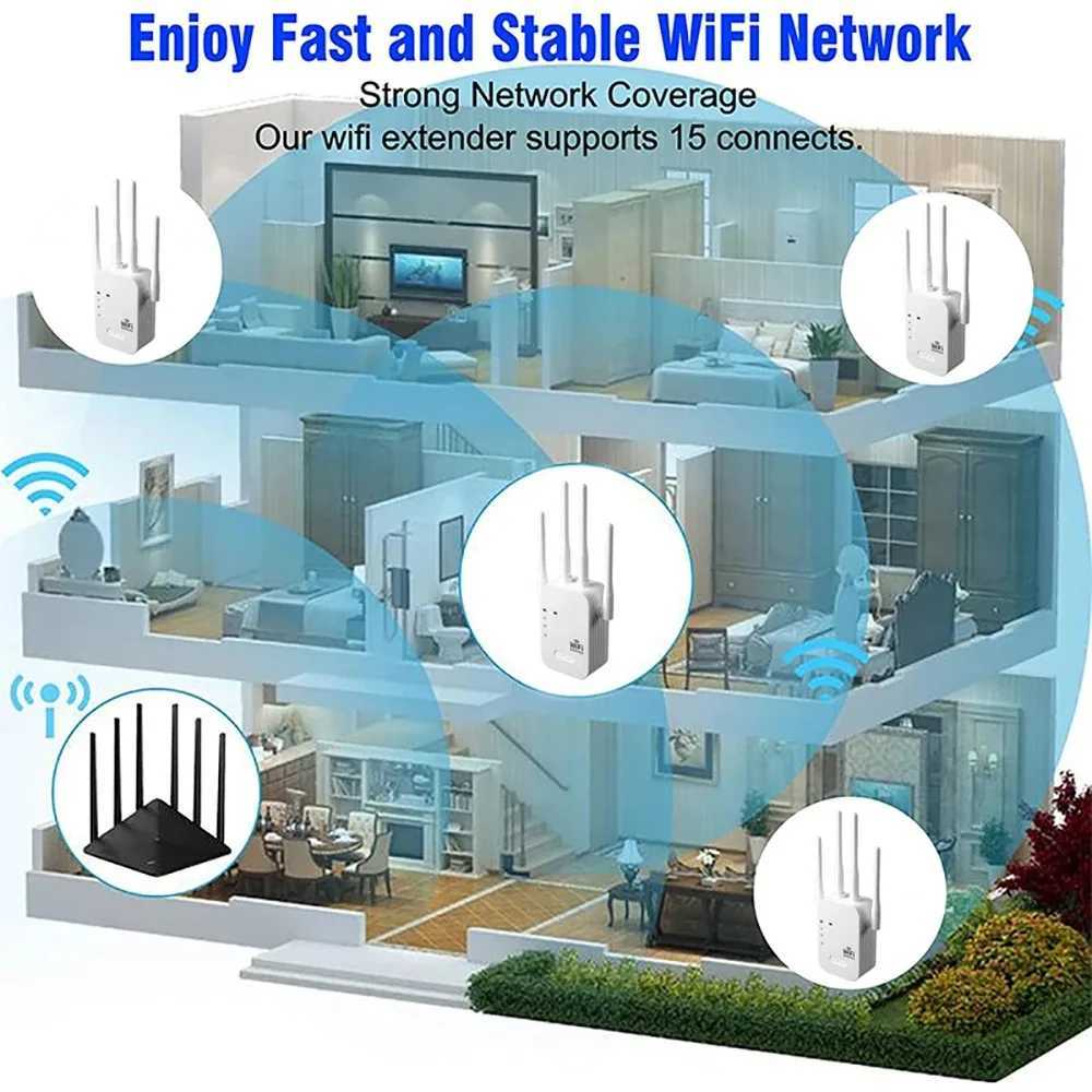 5 Ghz WIFI Booster Repeater Wireless Wi fi Extender 1200Mbps Network Amplifier 802.11N Long Range Signal Wi-Fi RepetidorXJ250214
