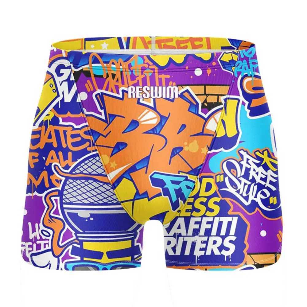 Summer Swimming Trunks Mens Swim Jammer Surf Shorts Endurance Athletic Training Swimsuit Pants GYM Swimwear Beach Tights Shorts W250214