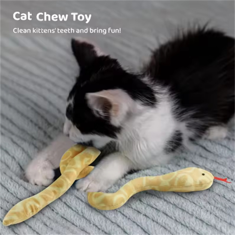 Cat Interactive Toy Plush Cat Toy Gluttonous Snake Bite-Resistant Molar Interactive Toy Gift For Cat Pet Accessories