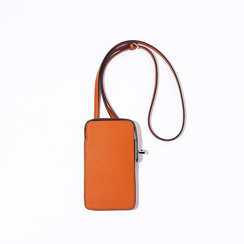 New Fashion Versatile Lock Buckle Phone Hand Palm Pattern Genuine Leather Box Simple Solid Color Crossbody Mini Bag For Women