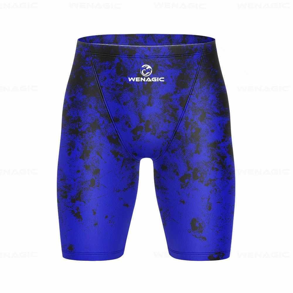 Mens Swimming Jammer Swimwear Endurance Athletic Training Swimsuit 2024 Summer Beach Swimming Trunks Diving Surf Tight Shorts W250214