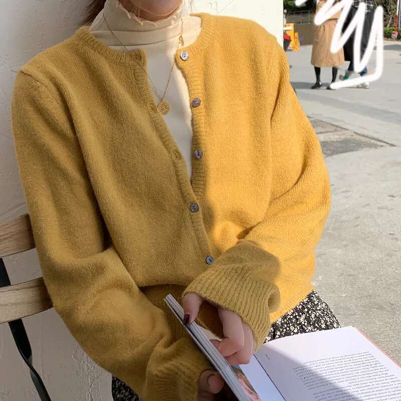 Women's Gray Button Down Lightweight Knit Cardigans Cashmere Sweaters Black Fall Long Sleeve Ladies Tops