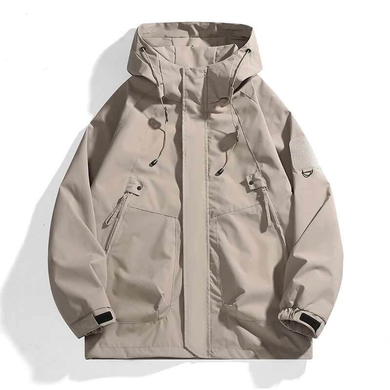 Men's Fashion British Travel Solid Color Leisure Wind and Rain Trend Soft Shell Outdoor Storm Jacket