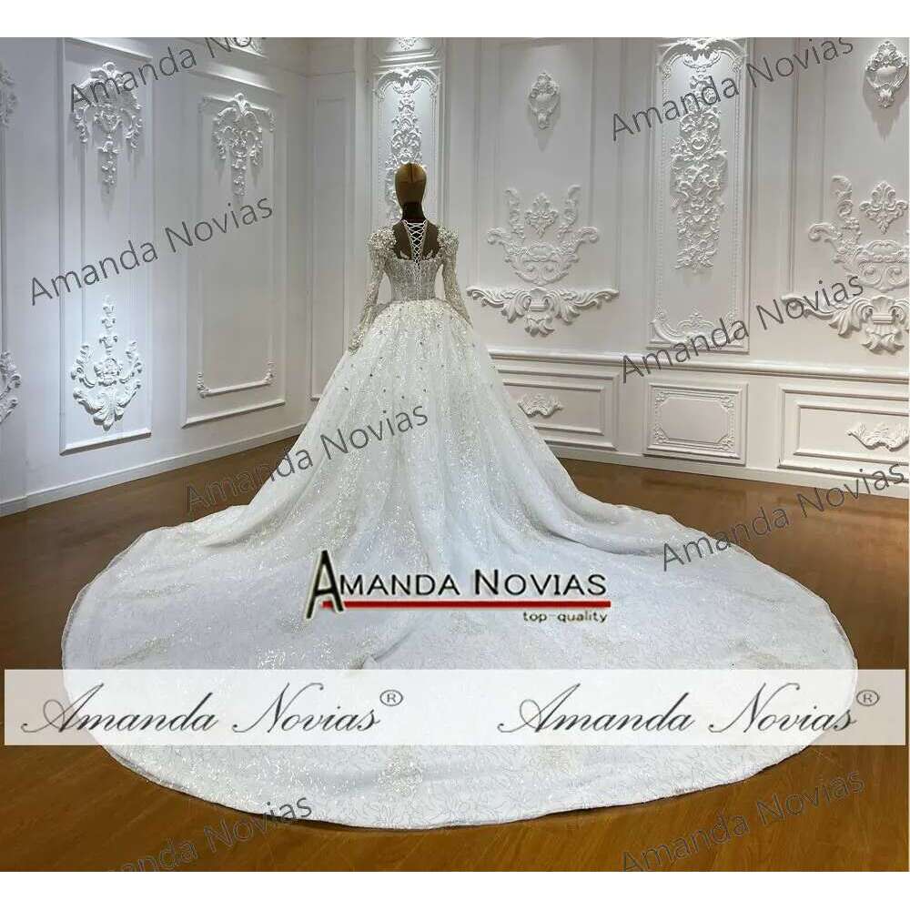 Custom Amanda New Design Long Sleeves 2 in 1 Mermaid Bridal Dress