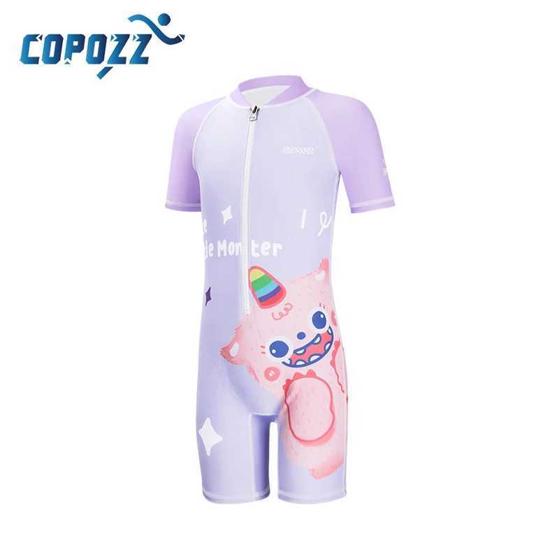 COPOZZ Baby Boy Girl Swimsuit UV Protection UPF50+ One Piece Kids Girls Swimwear for 3-12 Years Children Swimming Suit Beachwear Z250214