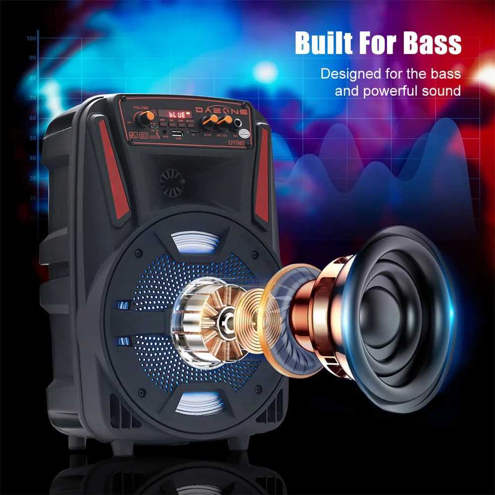 81000W Portable Speaker Heavy Bass Sound System Party DJ With Remote and microphone Led Light USB TF Subwoofer Z250214
