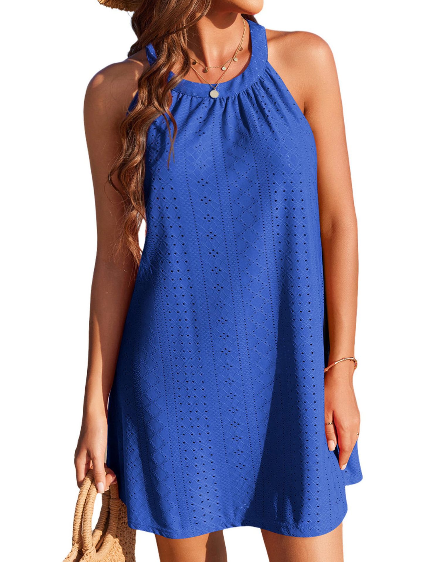 2024 Summer New Women's Hoodie Hollow Crochet Sleeveless Dress Tank Top