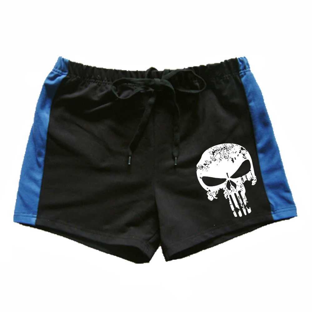 Summer men shorts mens casual shorts fitness exercise beach shorts breathable skull shorts jogger mens brand shortsXJ250213