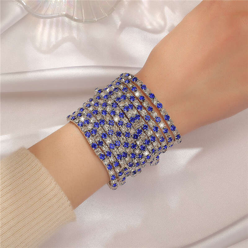2.0mm Ultra fine Water Bride Korean Edition Single row Sparkg Dia Elastic Crystal Bracelet