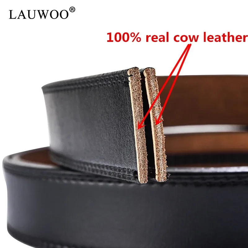 100% cow leather No Buckle 3.5cm Wide Real Genuine Leather Belt Without Automatic Buckle Strap Belts Men High Quality 250213