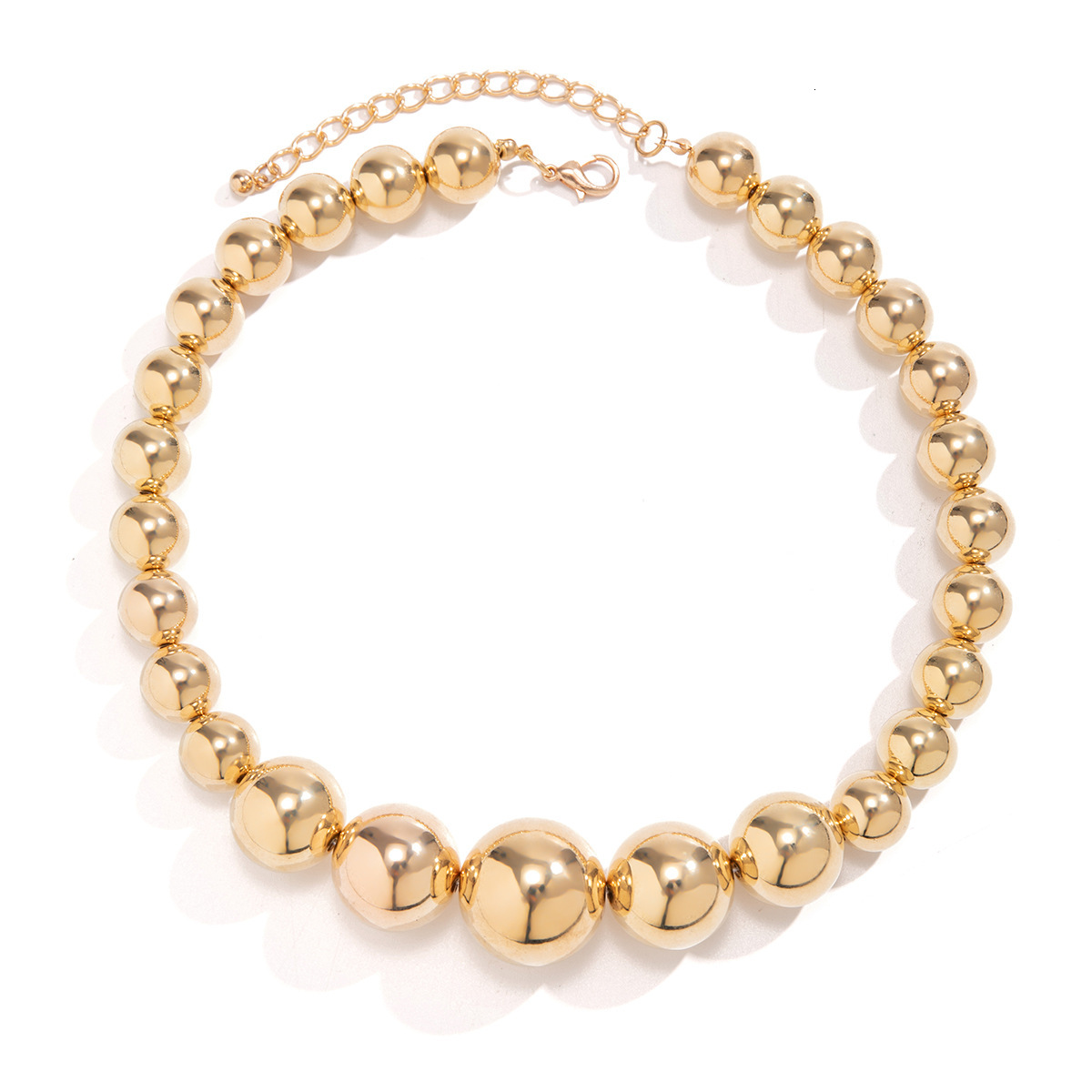 Jewelry fashion Punk Style Geometric Beads Personalized Minimalist Size Beaded Neckchain designer Necklace Ornament