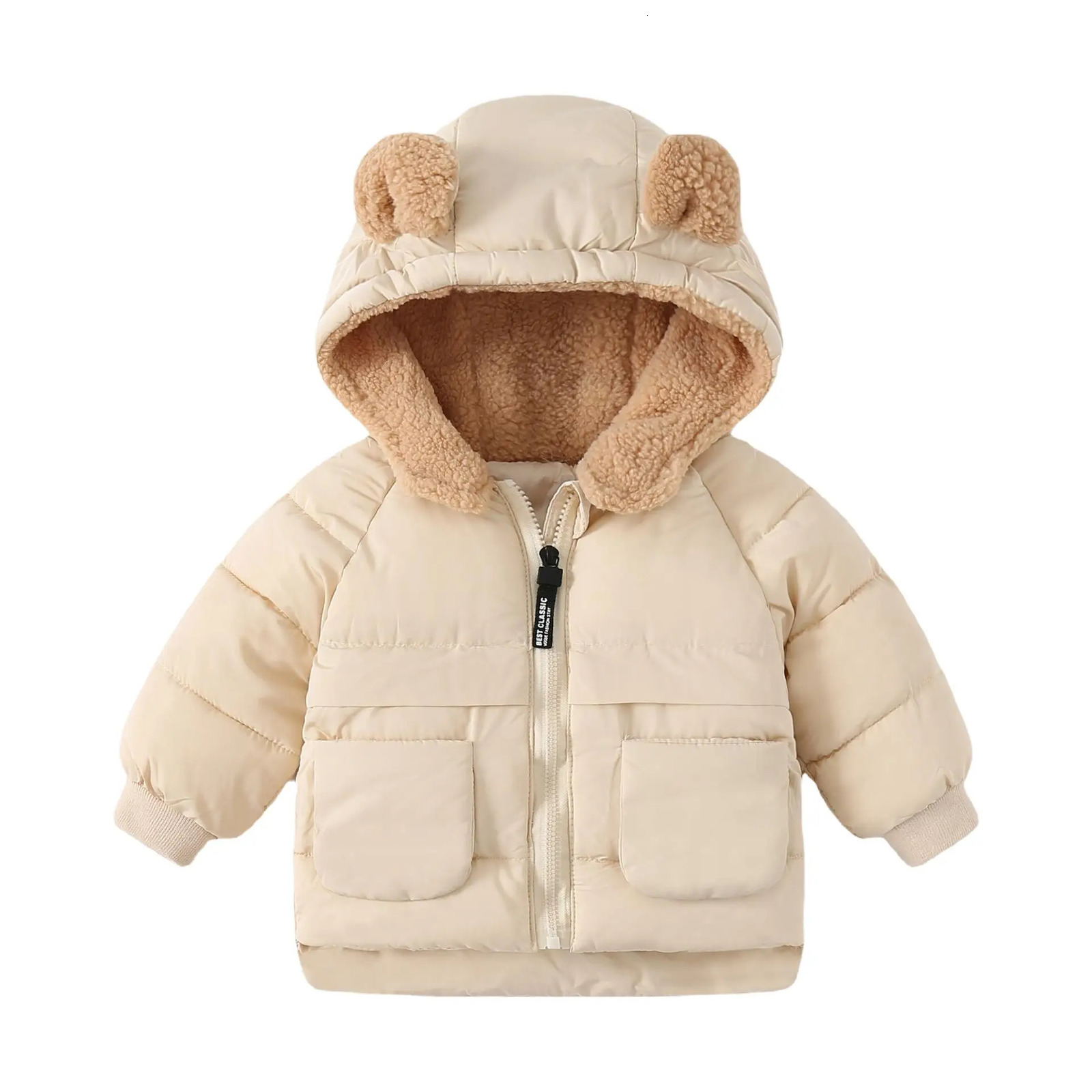 2024 Korean Autumn Winter Children Boy Parkas Cartoon Bear Ears Little Girl Jacket Coat 1-6 Years Kids Boy Outerwear Outfit 250121