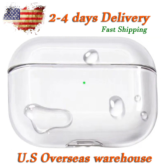 USA Stock For Apple Airpods Pro 2 Air Pods 4 3 Earphones Airpod Bluetooth Headphone Accessories Solid Silicone Cute Protective Case 4th Wireless Charging Box TPU Case