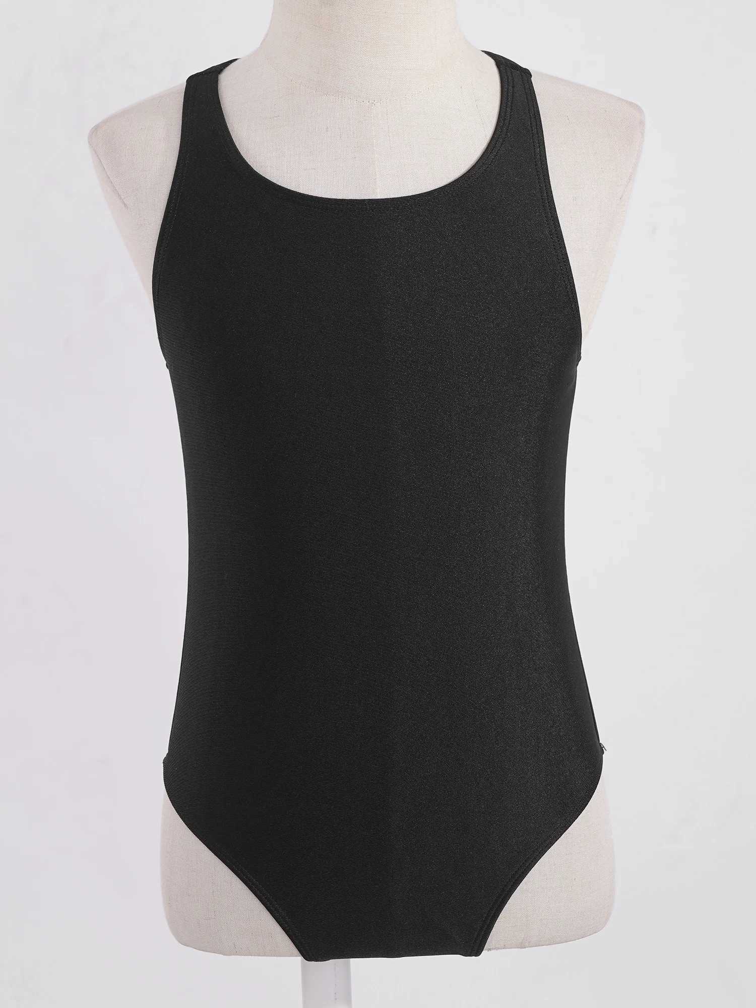 Teens Girls One-Piece Swimwear Swimsuit Fashion Racer Keyhole Back Stretchy Leotard Summer Monokini Bathing Suit 8-16Yrs Z250214