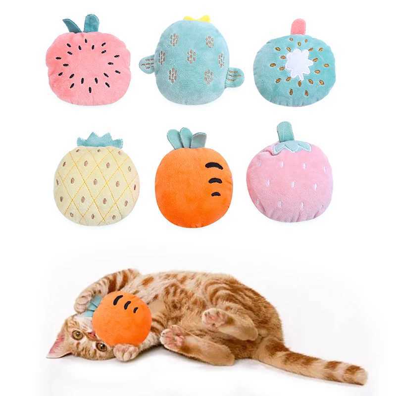 Cat Cute fruit caip plush toy with bite resistant sleep Stuffed animals for catsT250214