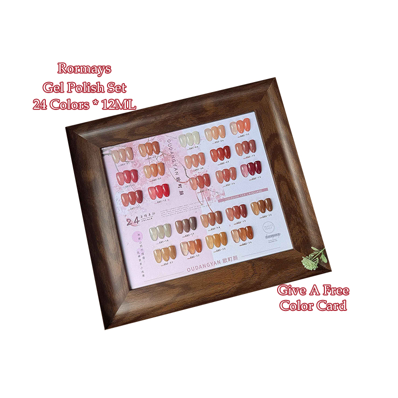Rormays Jade Grease Pop Color gel 24 Color Polishing Set Ice Transparent Bare Color Lasting UV LED Pink Nail Primer Whitening Wholesale Factory