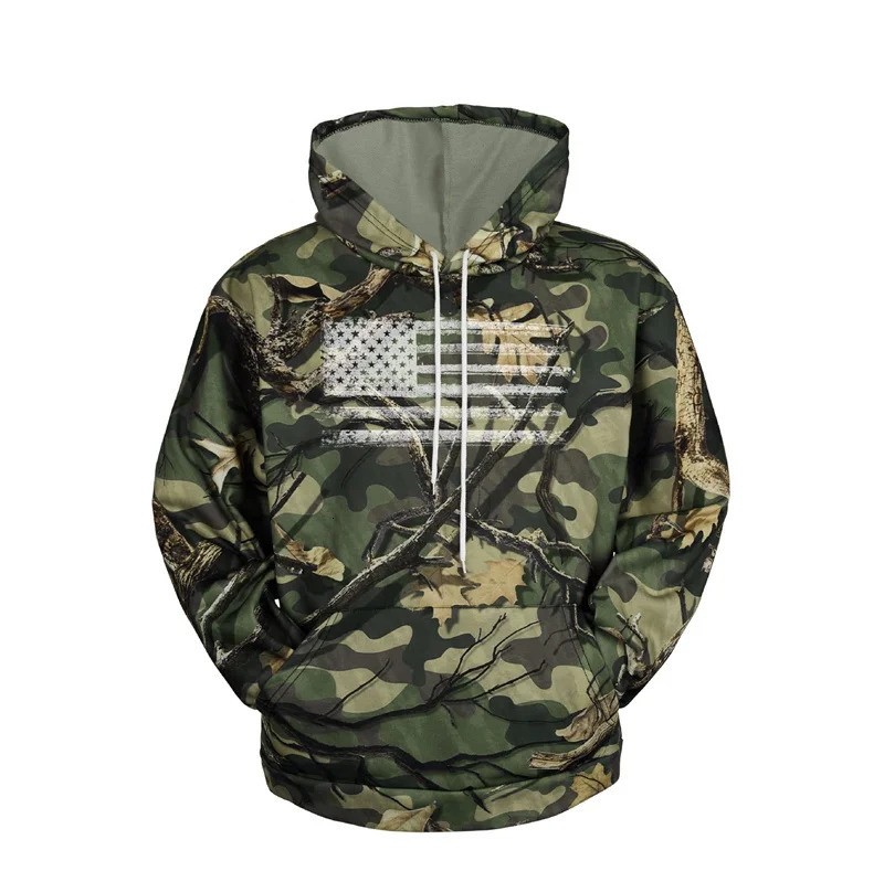 American Flag Camouflage Hoodie Men Clothing 3D USA Patriotic Printed in Hoodies Women Harajuku Fashion y2k Pocket Pullover 250213