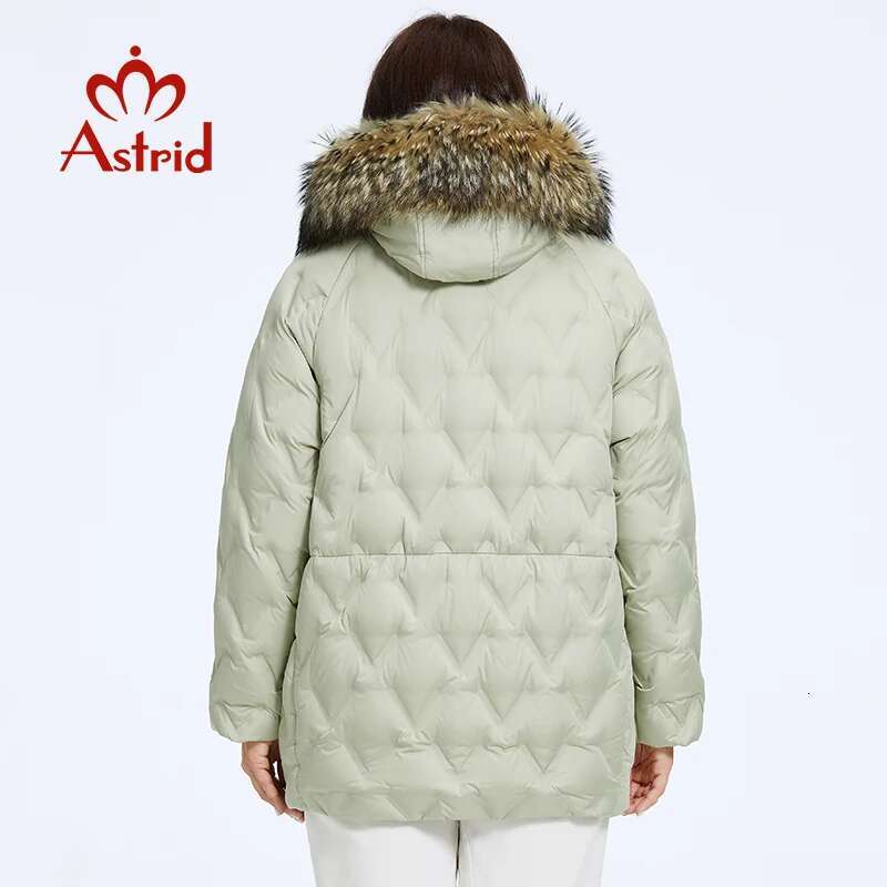 Astrid Women's Jacket Winter 2023 Plus Size Down Jackets Big Fur Collar Hooded Coat Women Parka Eming Female Clothing 10526
