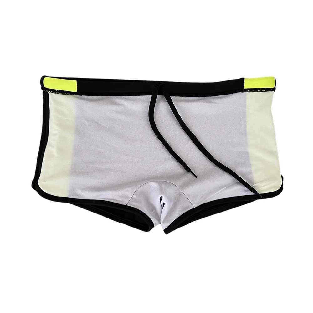 Sexy Mens Side Split Swimming Trunks Summer Nylon Quick Dry Bathing Suit Fashion Male Sport Beach Running Surfing Board Shorts W250214