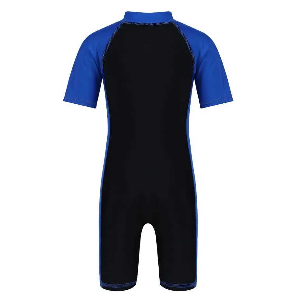 Childrens Swimsuits Wetsuit One Piece Rash Guard Swimming Bathing Suit Kids Beachwear Boys Girls Swimwear Surfing Swim Bodysuit Z250214