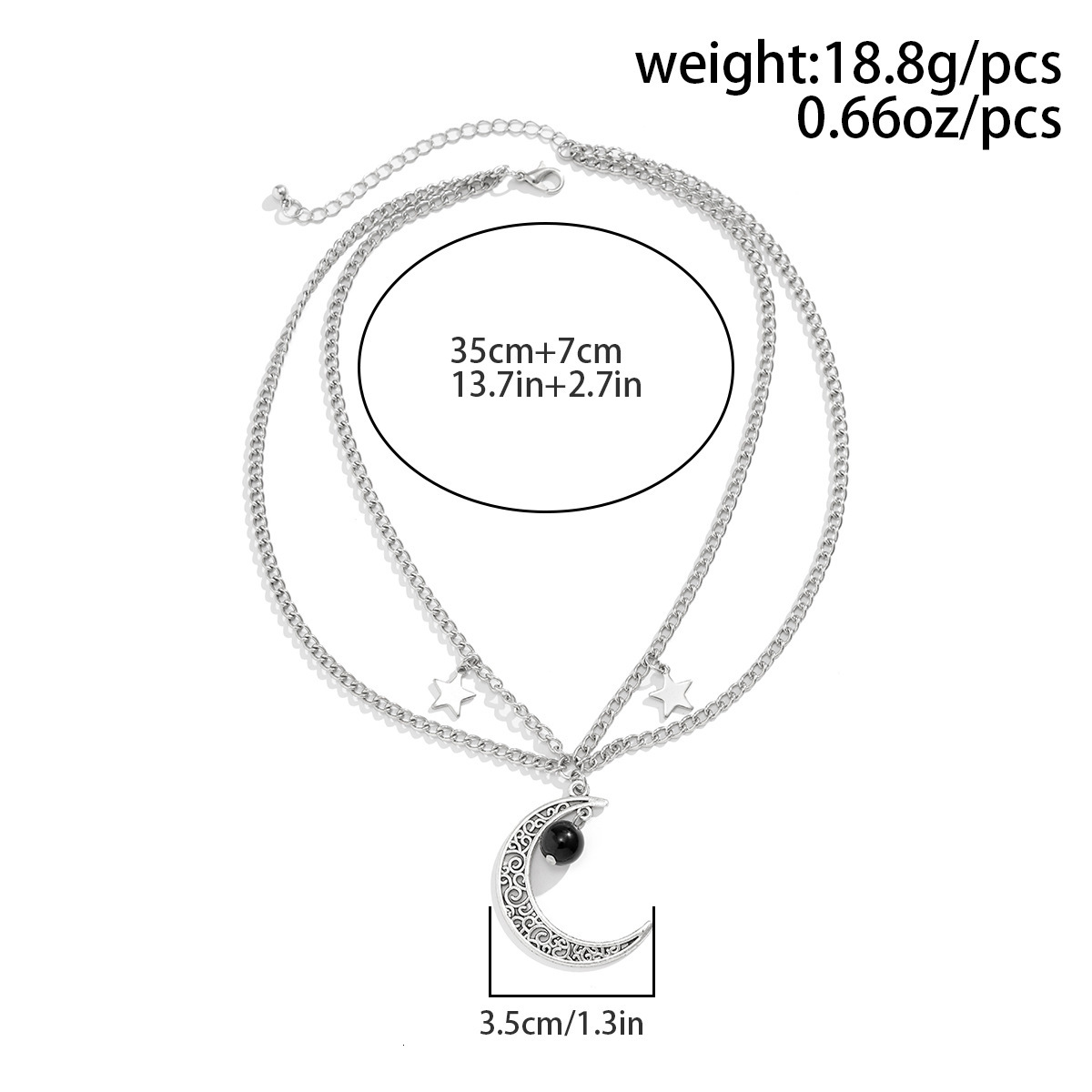 Woman Jewelry personality sweet cool double layered versatile collarbone necklace, simple and cold wind star tassel necklace